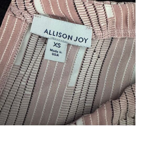 Allison Joy XS 100% Polyester Pink Striped Blouse - Picture 2 of 8